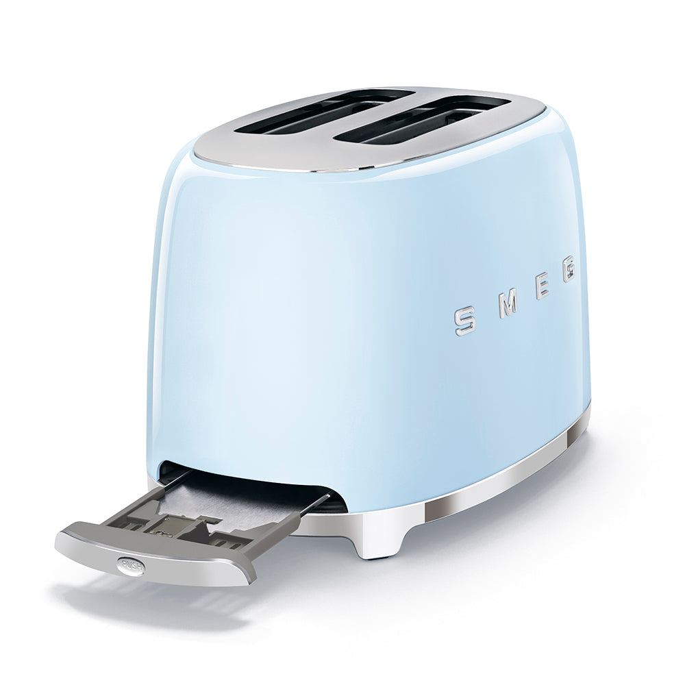 Smeg Gloss Pastel Blue Toaster 2slice 50's Style  TSF01PBUK