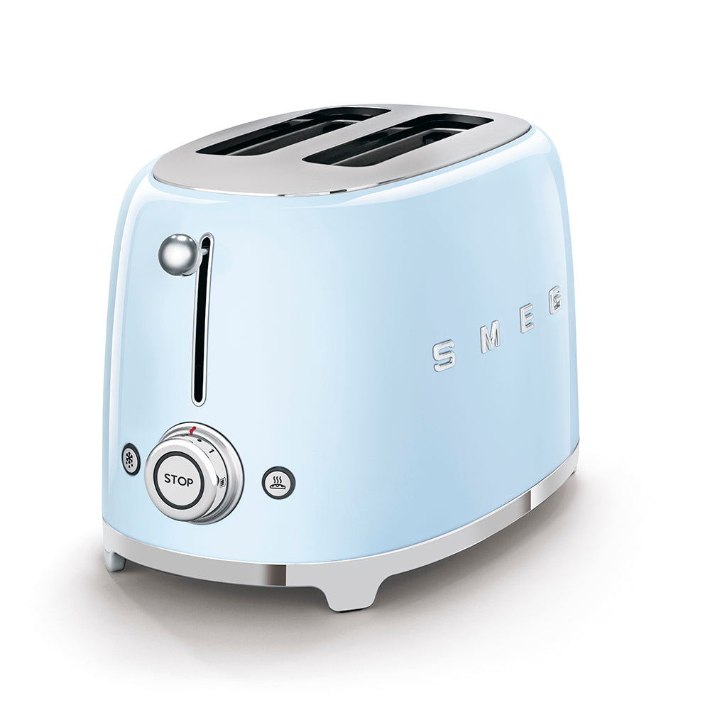 Smeg Gloss Pastel Blue Toaster 2slice 50's Style  TSF01PBUK