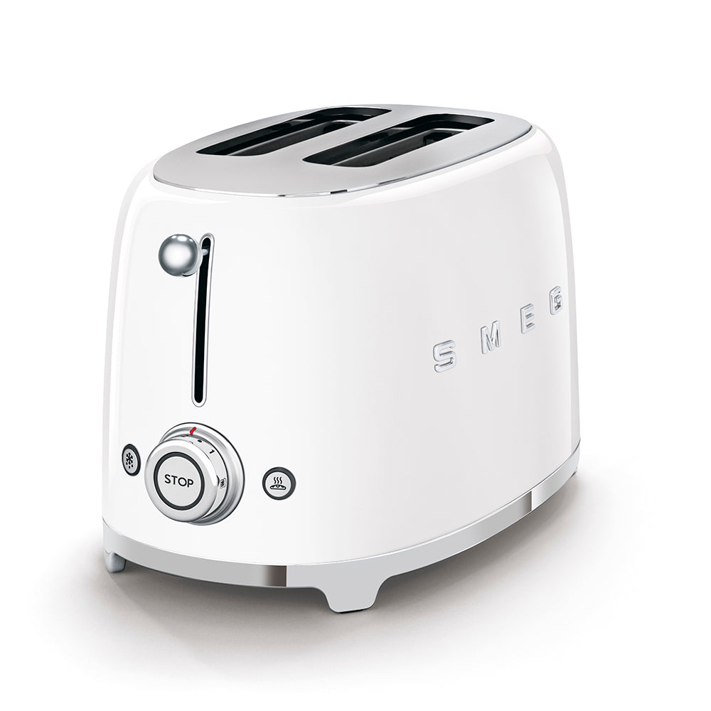 Smeg Gloss White Toaster 2Slice 50's Style TSF01WHUK