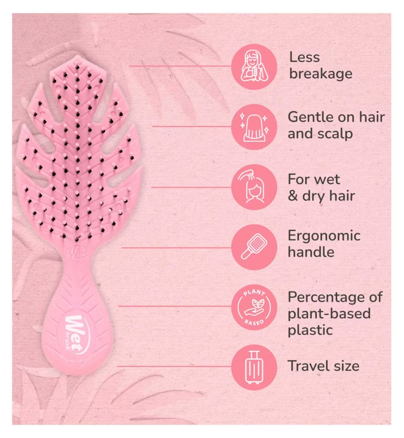 Wet Brush Go Green Mini Detangler - Pink Hairbrush