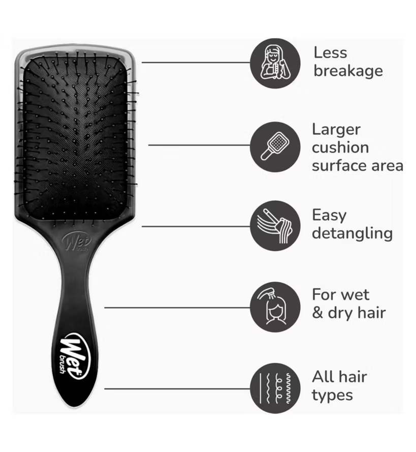 Wet Brush Paddle Detangler- Black Hairbrush