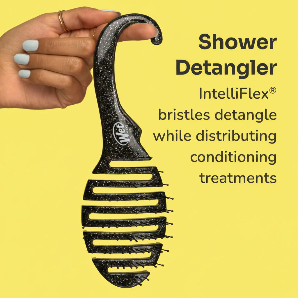 Wet Brush Shower Detangler - Black Glitter