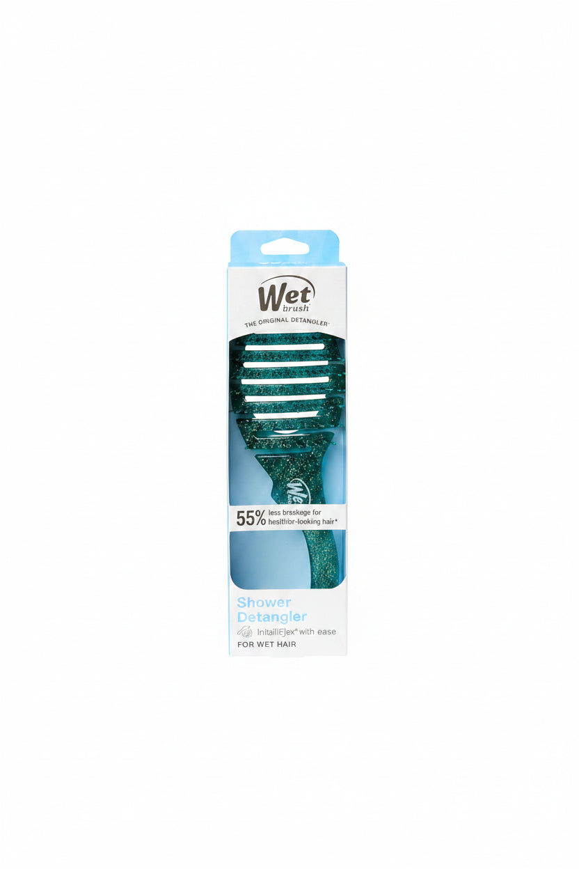Wet Brush Shower Detangler - TEAL Glitter