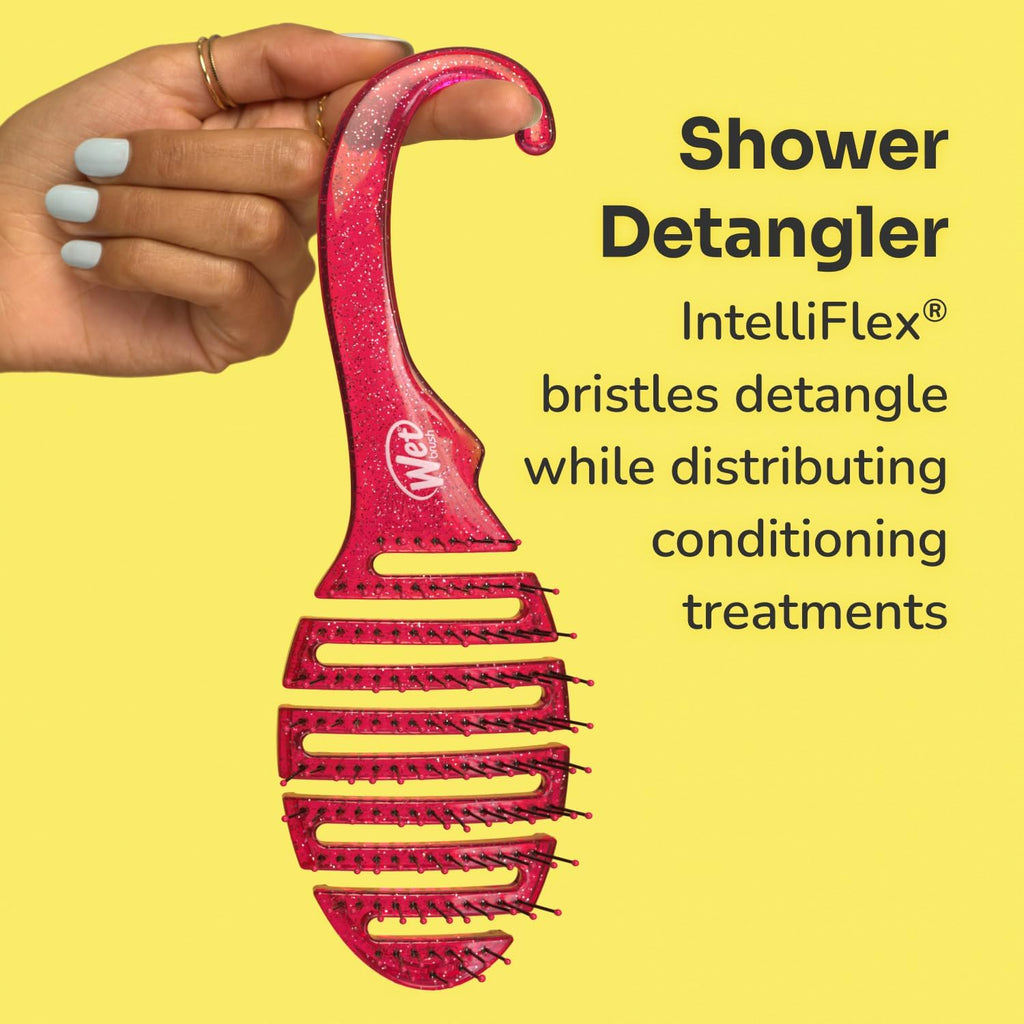 Wet Brush Shower Detangler Brush - pink Glitter