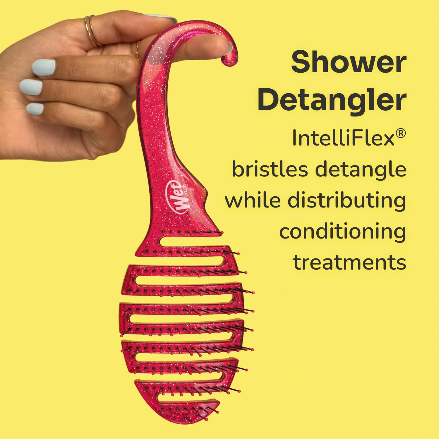 Wet Brush Shower Detangler Brush - pink Glitter