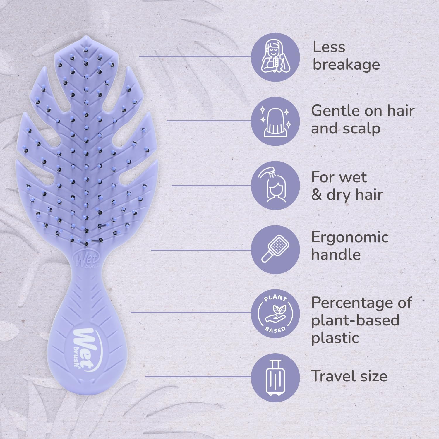 Wet Brush Go Green Mini Detangler - Purple Hairbrush