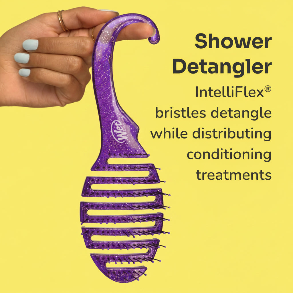 Wet Brush Shower Detangler Brush - Purple Glitter