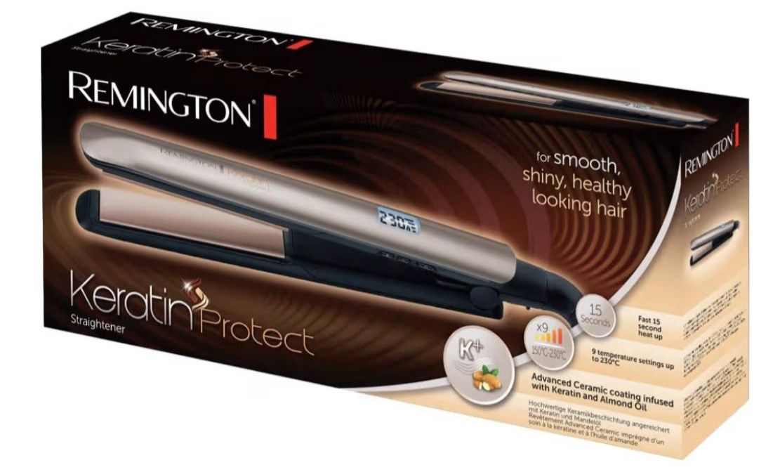 Remington Hair straightener from Remington Keratin Protect - Channel Gold brown S8540