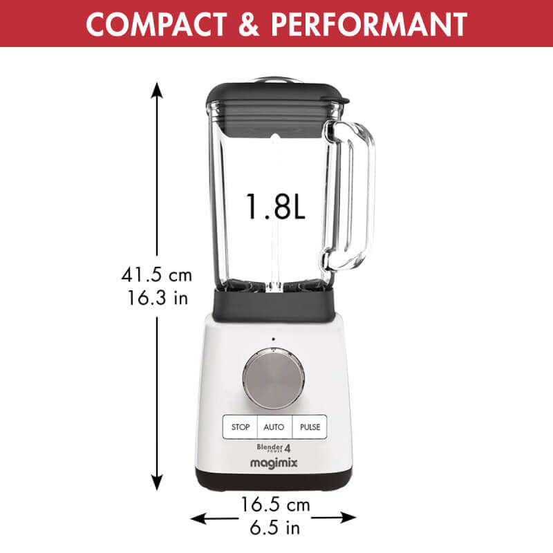Magimix Blender Power 4 White 11626 2.5L glass jug detail