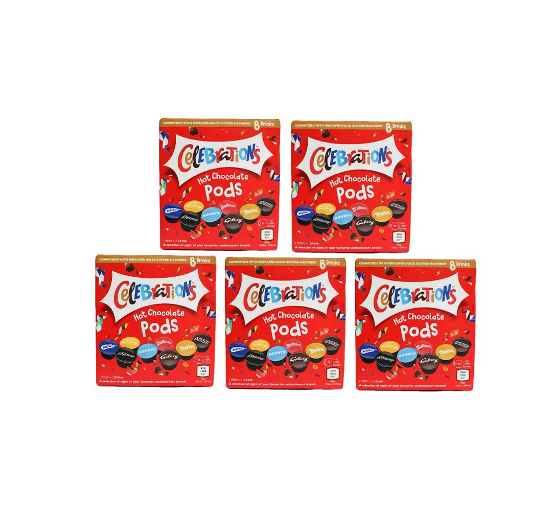 Celebrations Hot Chocolate Capsules Dolce Gusto Compatible 5 Packs | UK