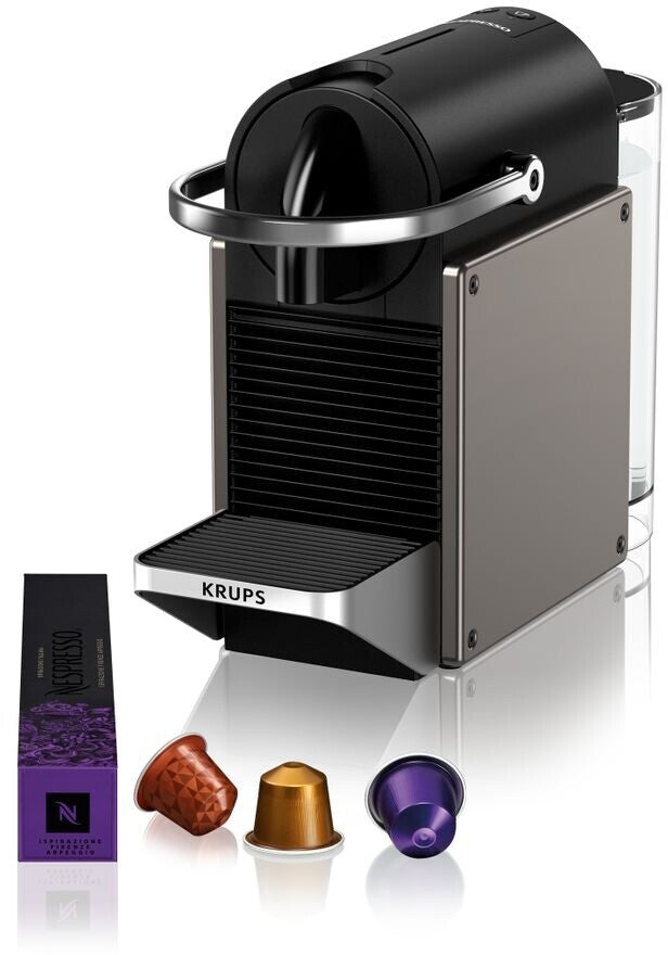 Nespresso Pixie XN306T10 Titan - product view with capsules