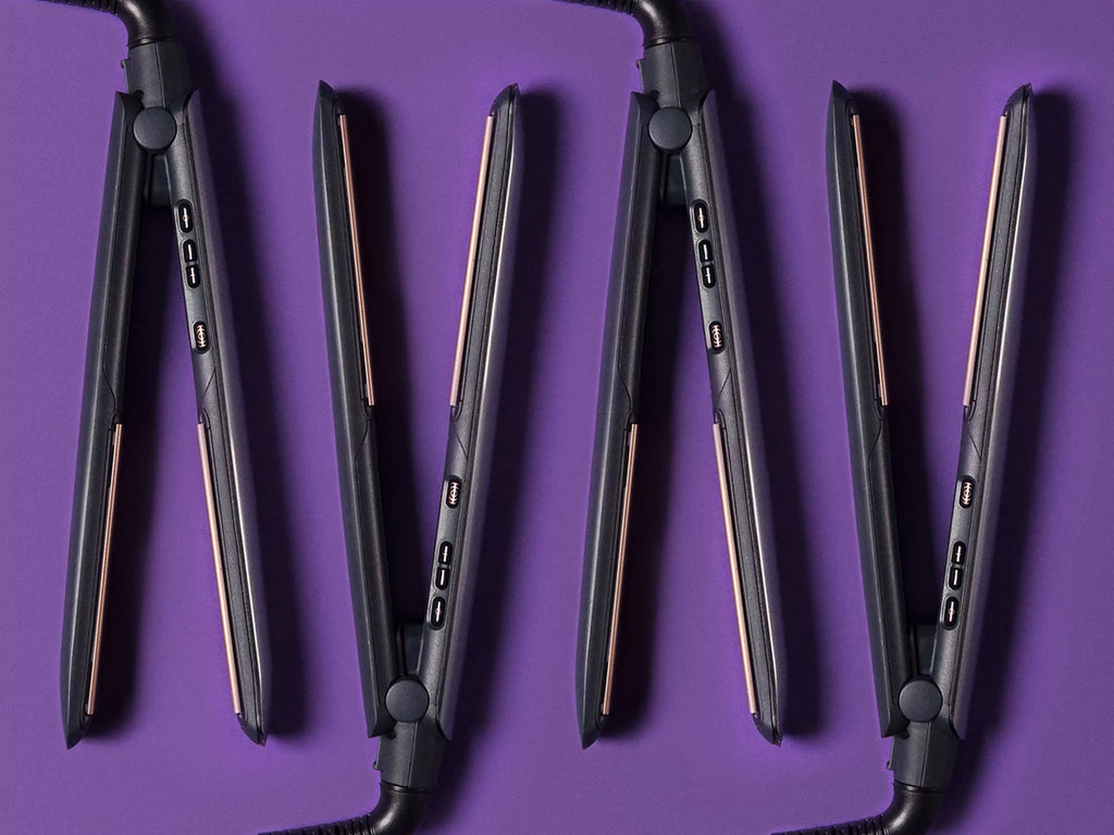 Remington S8598 Keratin Protect straightener styling view with rose gold ceramic plates