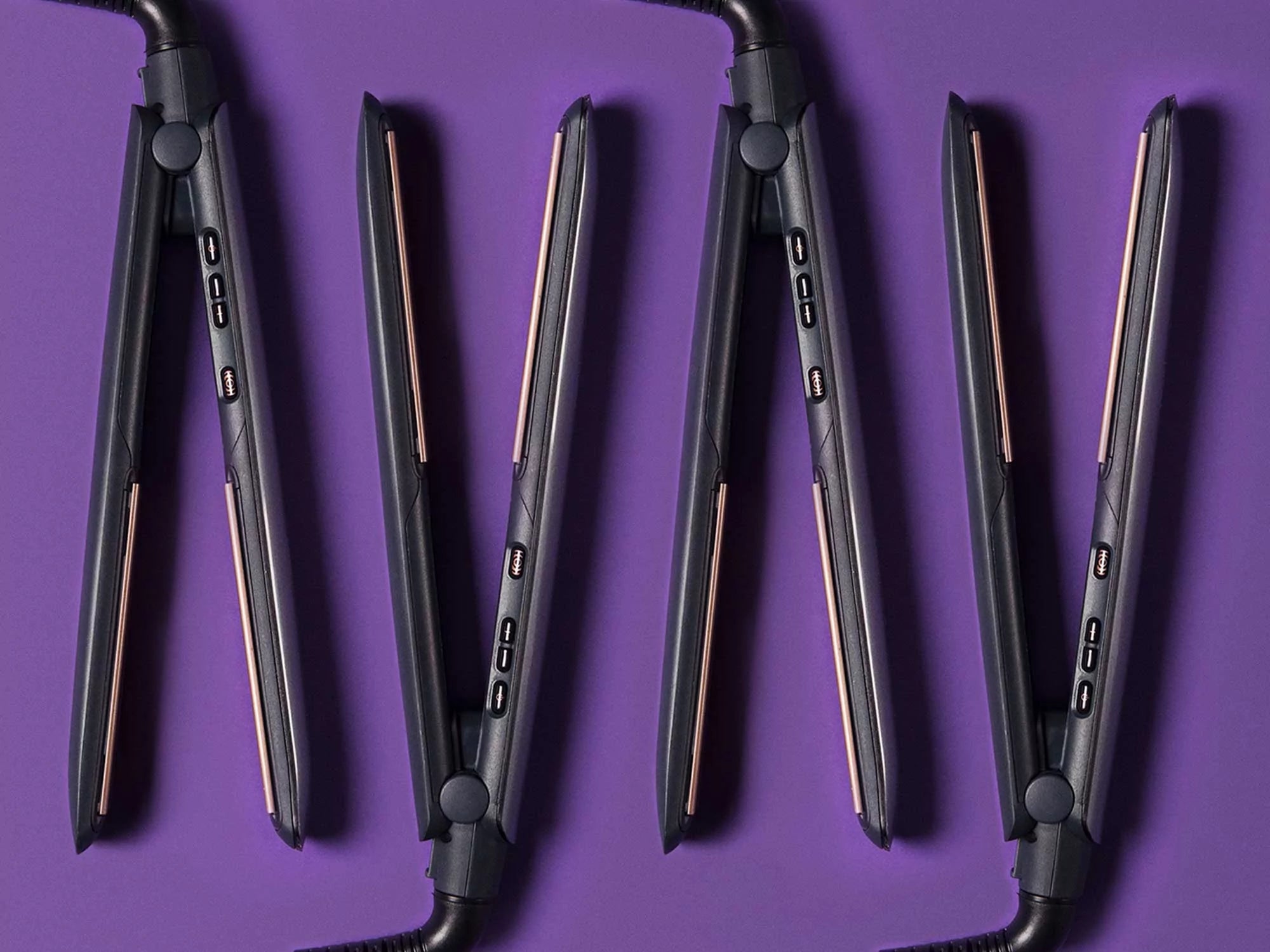 Remington S8598 Keratin Protect straightener styling view with rose gold ceramic plates