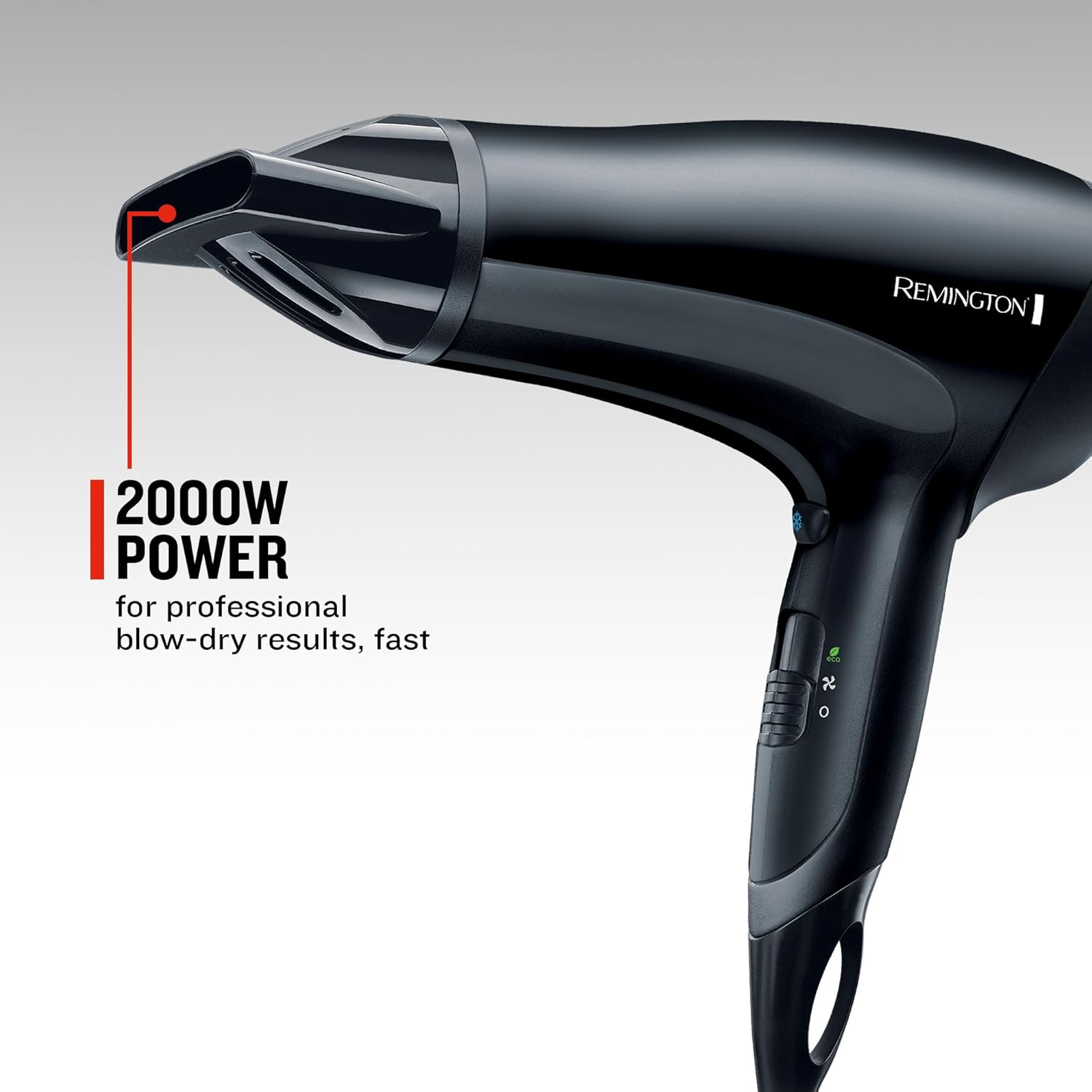 Remington D3010 Power Dry Lightweight Hair Dryer, 2000 W, Black