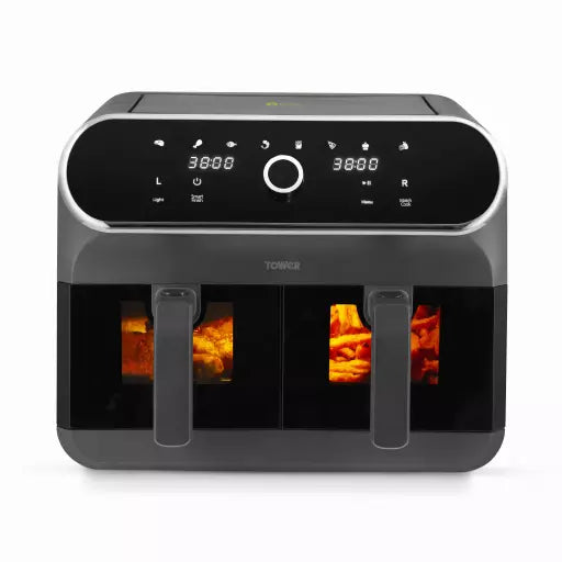 Tower Elite T17195 8L Dual Basket Air Fryer - Graphite