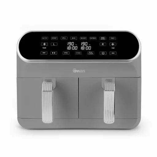 Swan Retro 8L Dual Basket Air Fryer - Grey